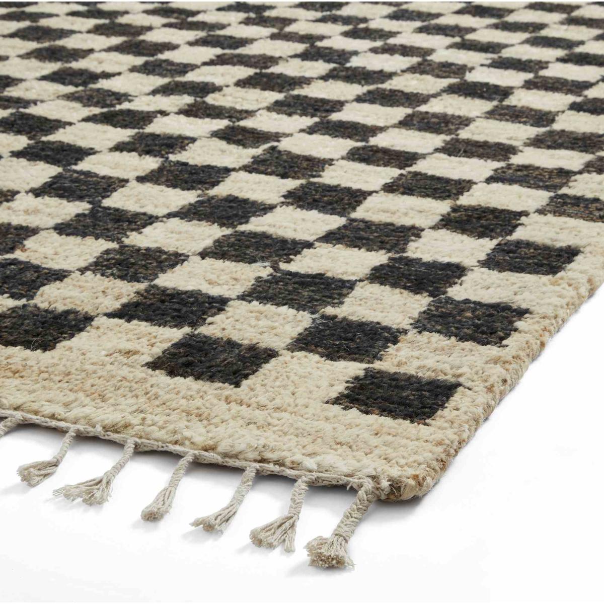 Hemp 26588 Shaggy Checked Rugs in Multi120X170cm – image 4