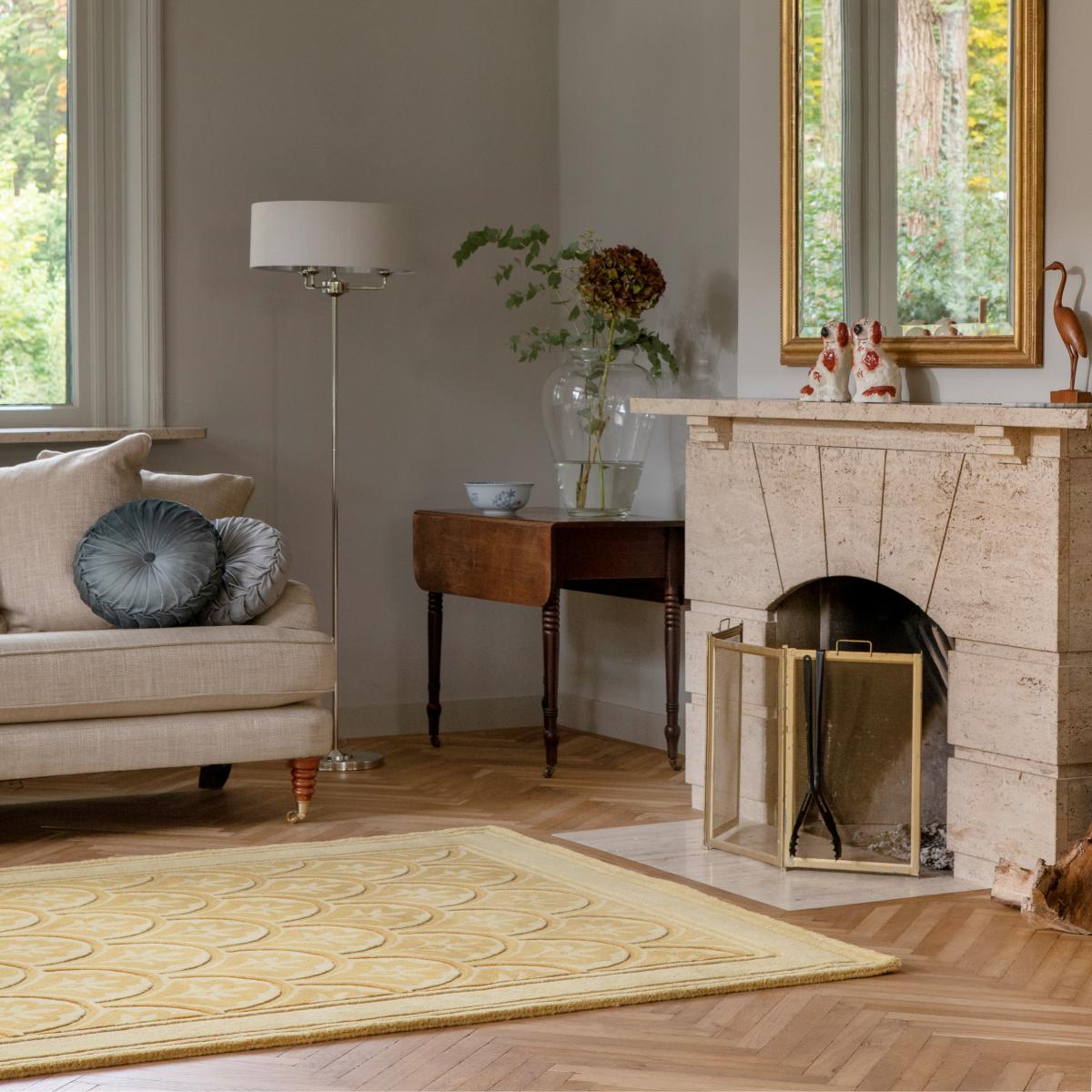 Catarina 080806 Wool Rug by Laura Ashley in Gold&nbsp;250x350cm – image 2