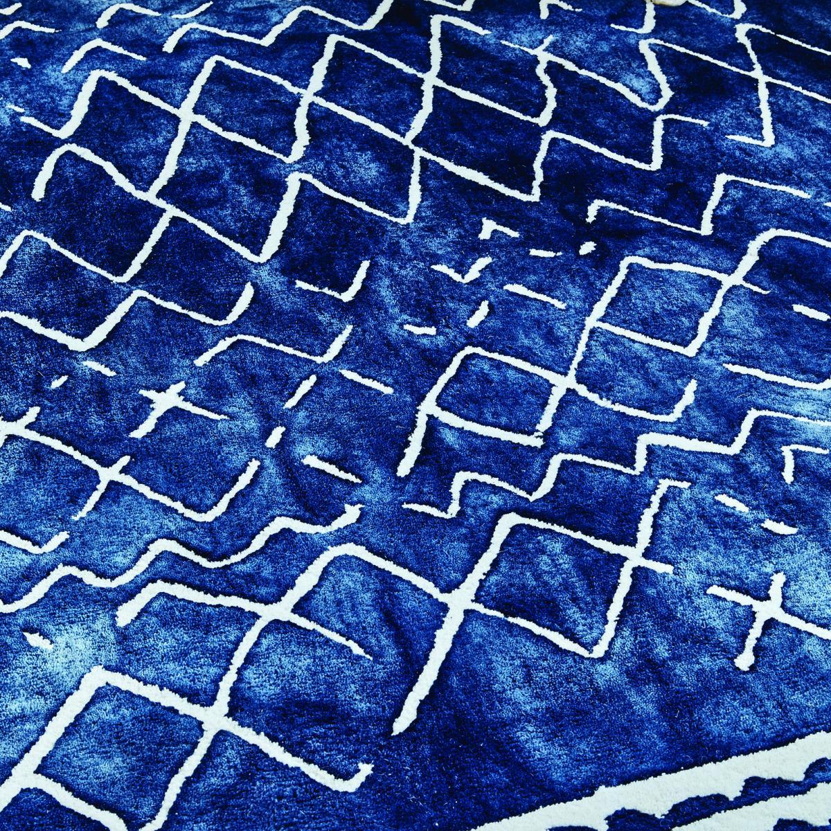 Mariah Luxury Wool rugs in Indigo Blue by Designer William Yeoward200x300cm – image 2
