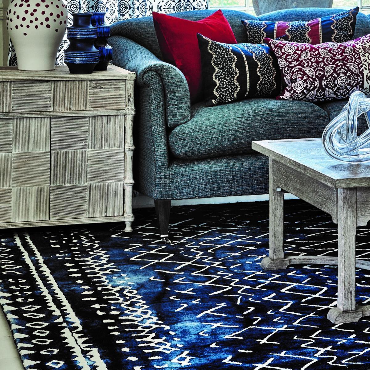 Mariah Luxury Wool rugs in Indigo Blue by Designer William Yeoward200x300cm – image 3