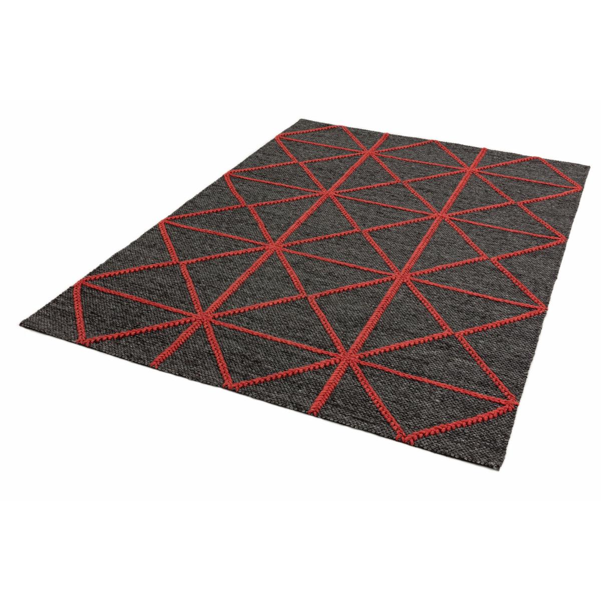 Prism Geometric Wool Rugs in Red 120x170cm – image 3