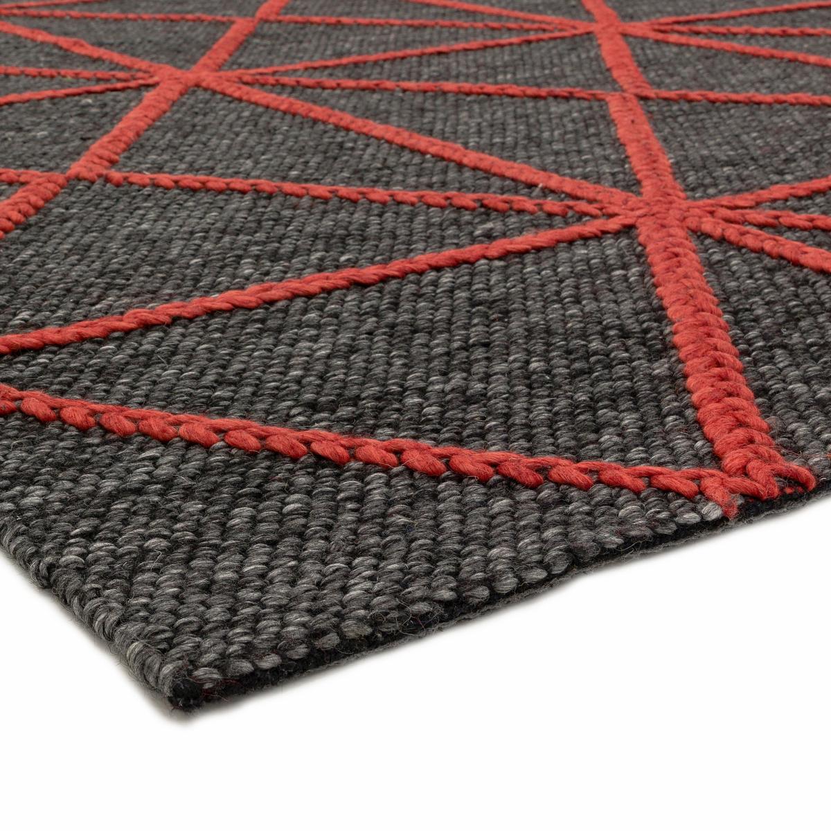Prism Geometric Wool Rugs in Red 120x170cm – image 4