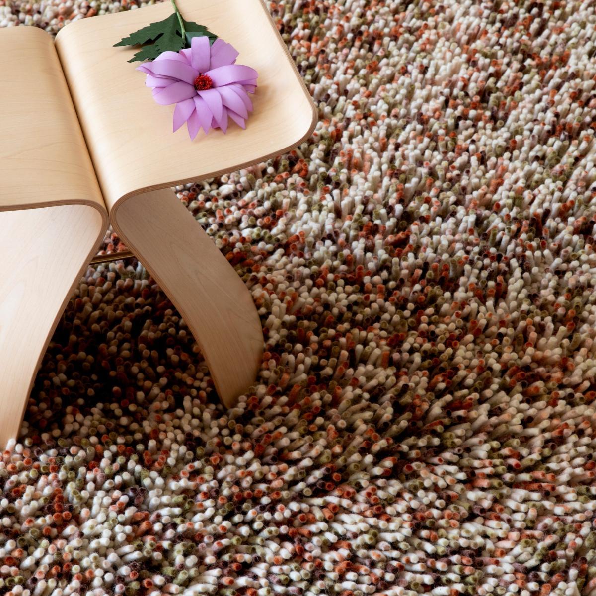 Rocks 70523 Asymmetric Shaggy Rugs by Brink and Campman in Pumpkin140x200cm – image 3