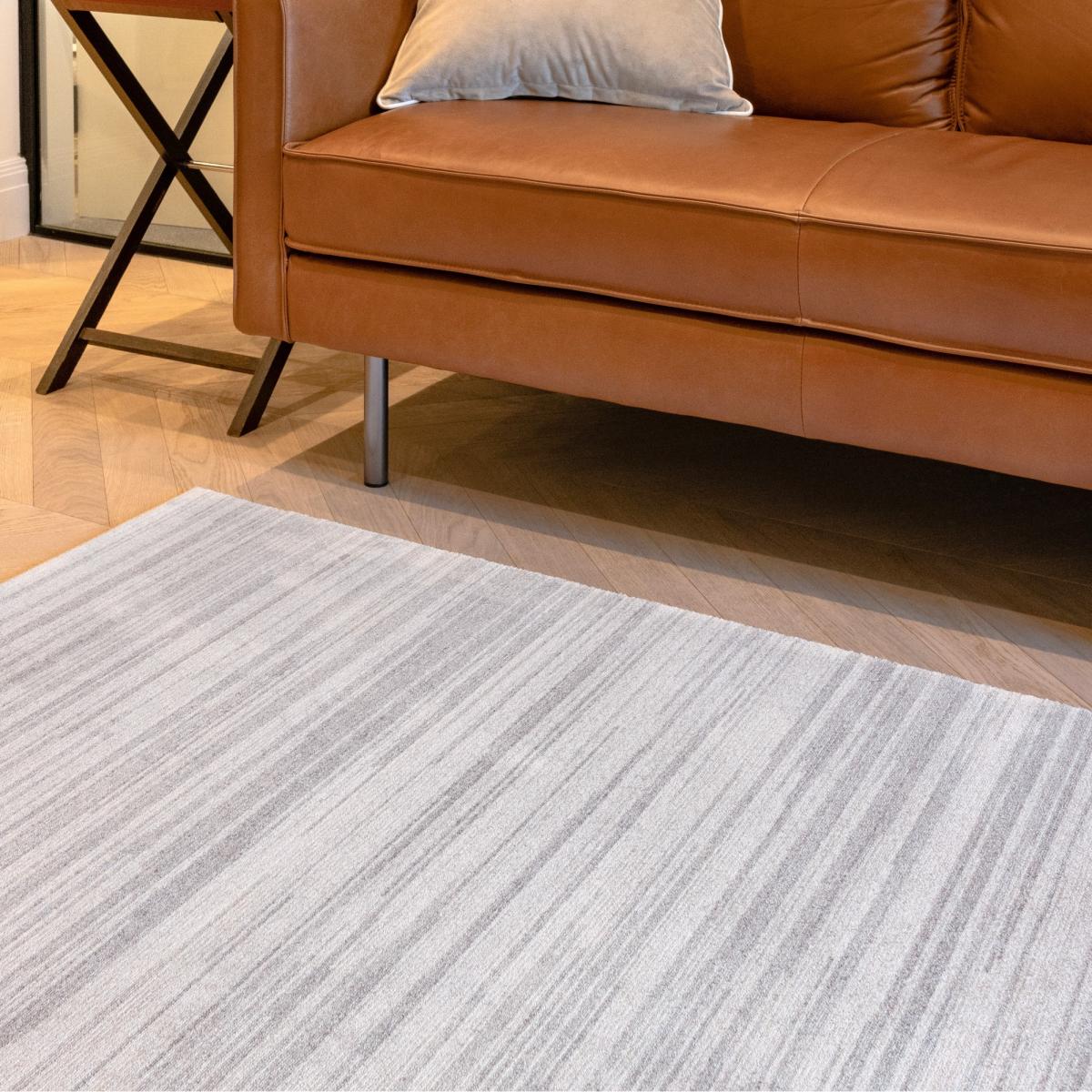 Uni Abstract Striped UNI902 Rugs in Stone – image 2
