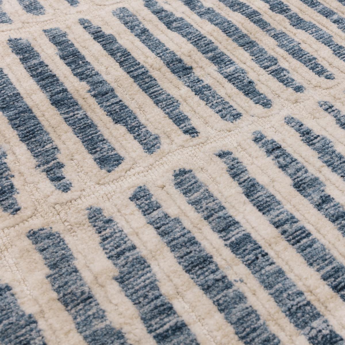 Mason Grid Modern Geometric Rugs in Blue Cream200x290cm – image 4