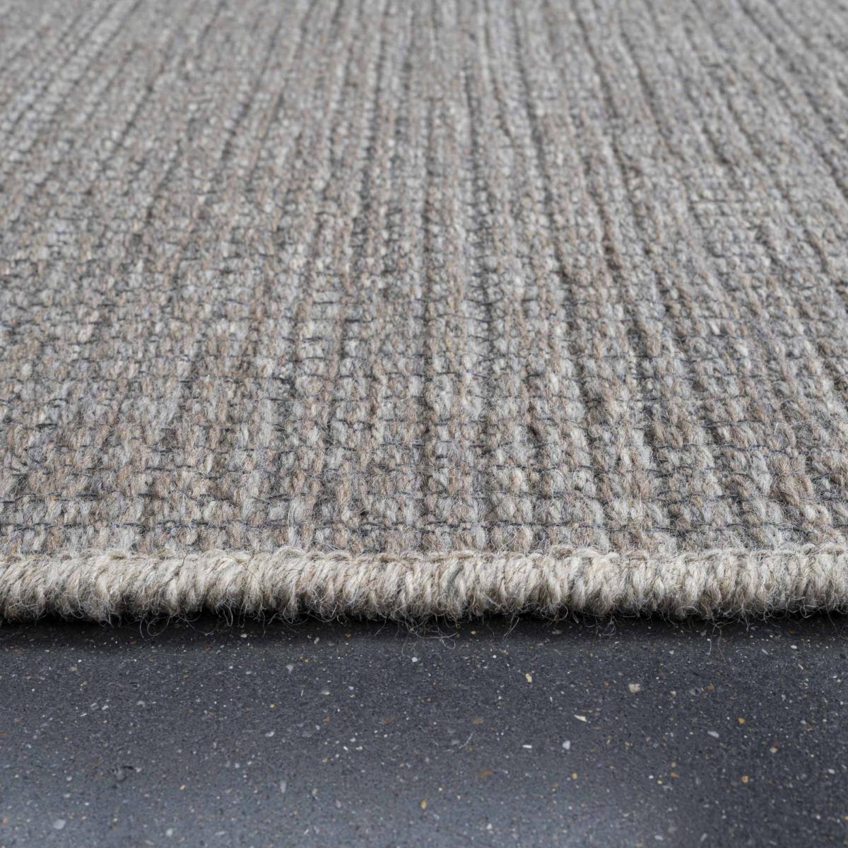 High Line 99025 7008 Plain Wool Rugs in Light Grey – image 4