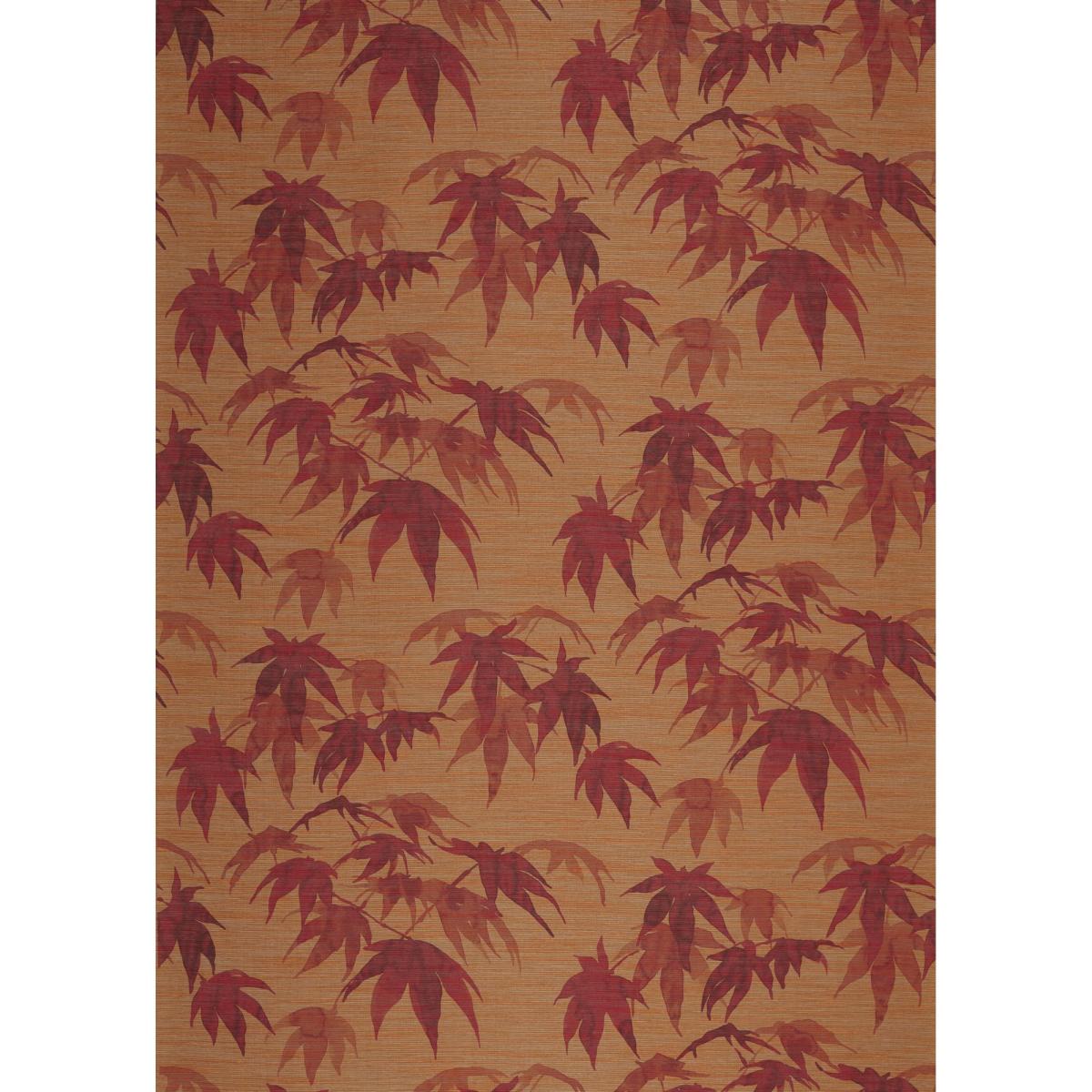 Acer Leaf Wallpaper 312496 by Zoffany in Red Wood Teal Blue Roll – image 5