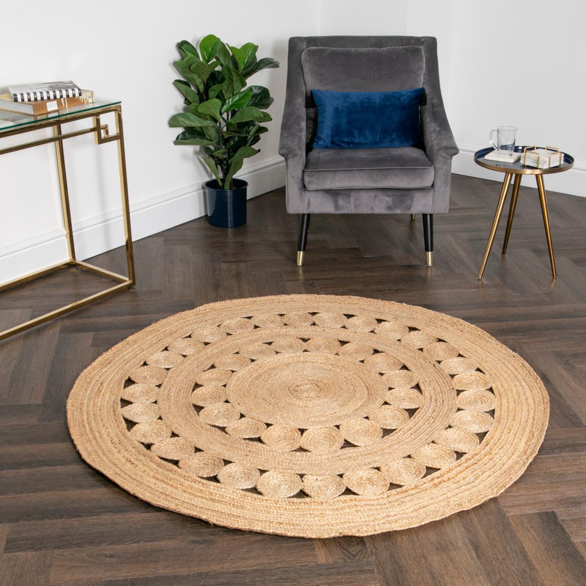Twila Jute Circle Round Rug in Natural150x150cm – image 1