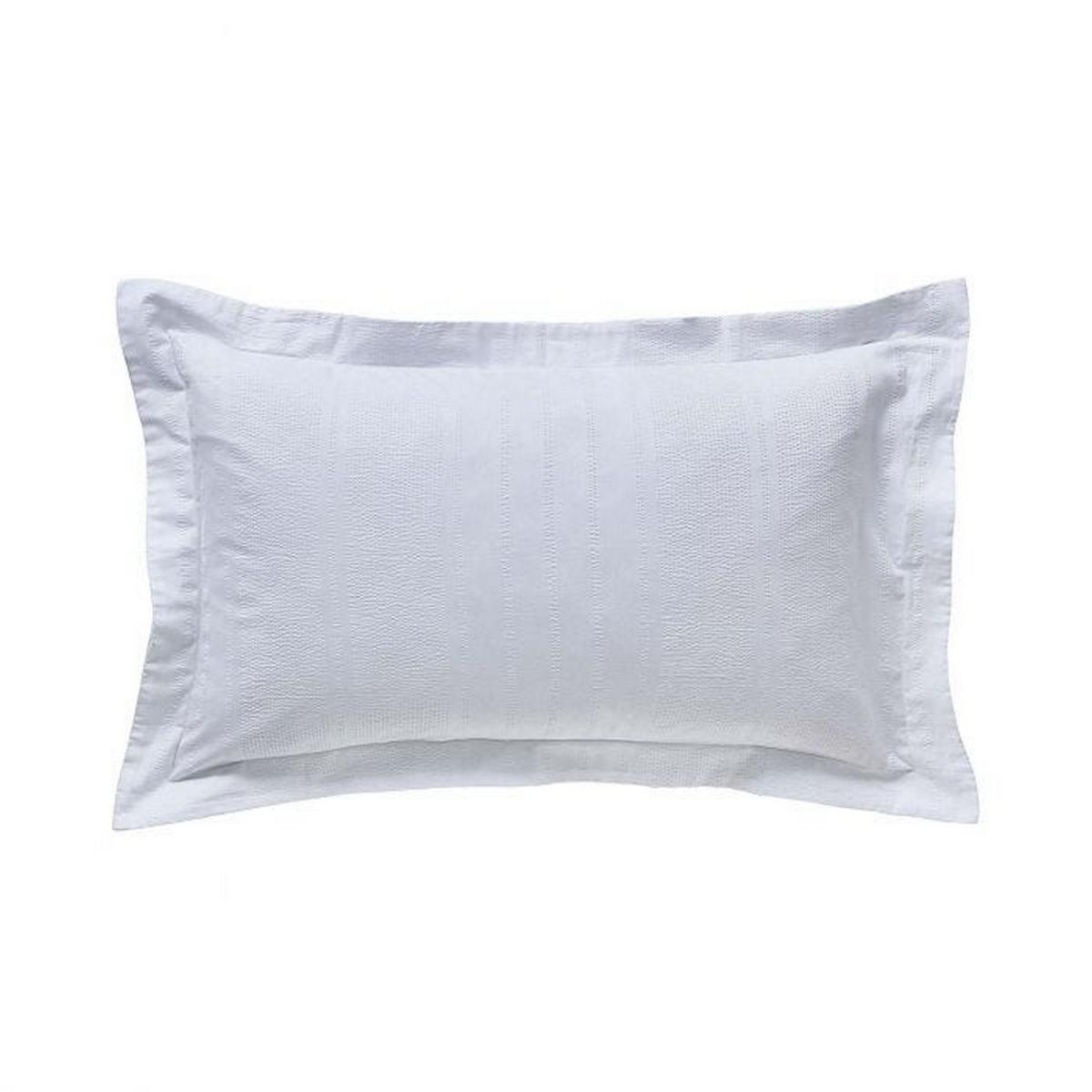 Tenno Plain Dye Seersucker Stripe Bedding in White 200x200cm – image 5