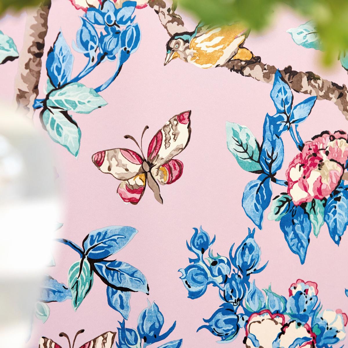 Caverley Wallpaper 217035 by Sanderson in Rose French Blue Roll – image 4
