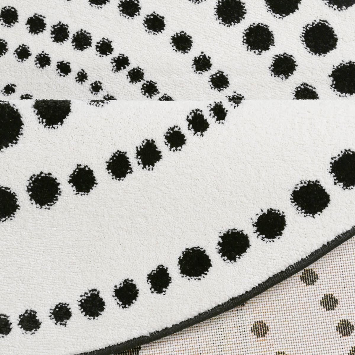 Eddy Circular Rugs 3249 690 by Esprit in Black and Ivory – image 2