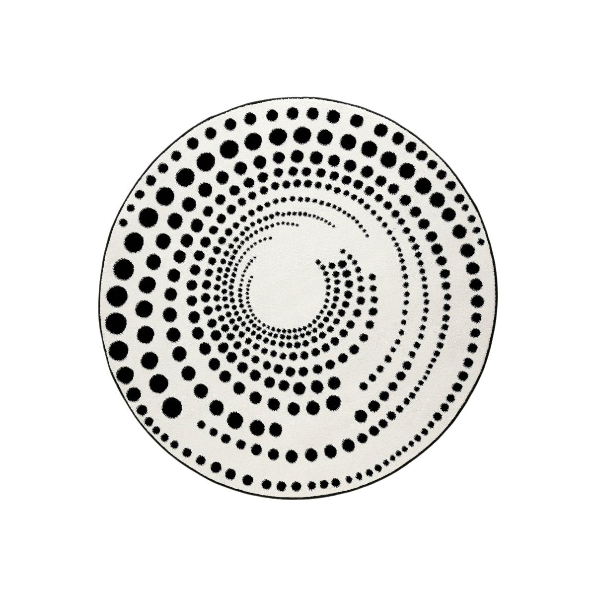 Eddy Circular Rugs 3249 690 by Esprit in Black and Ivory – image 1