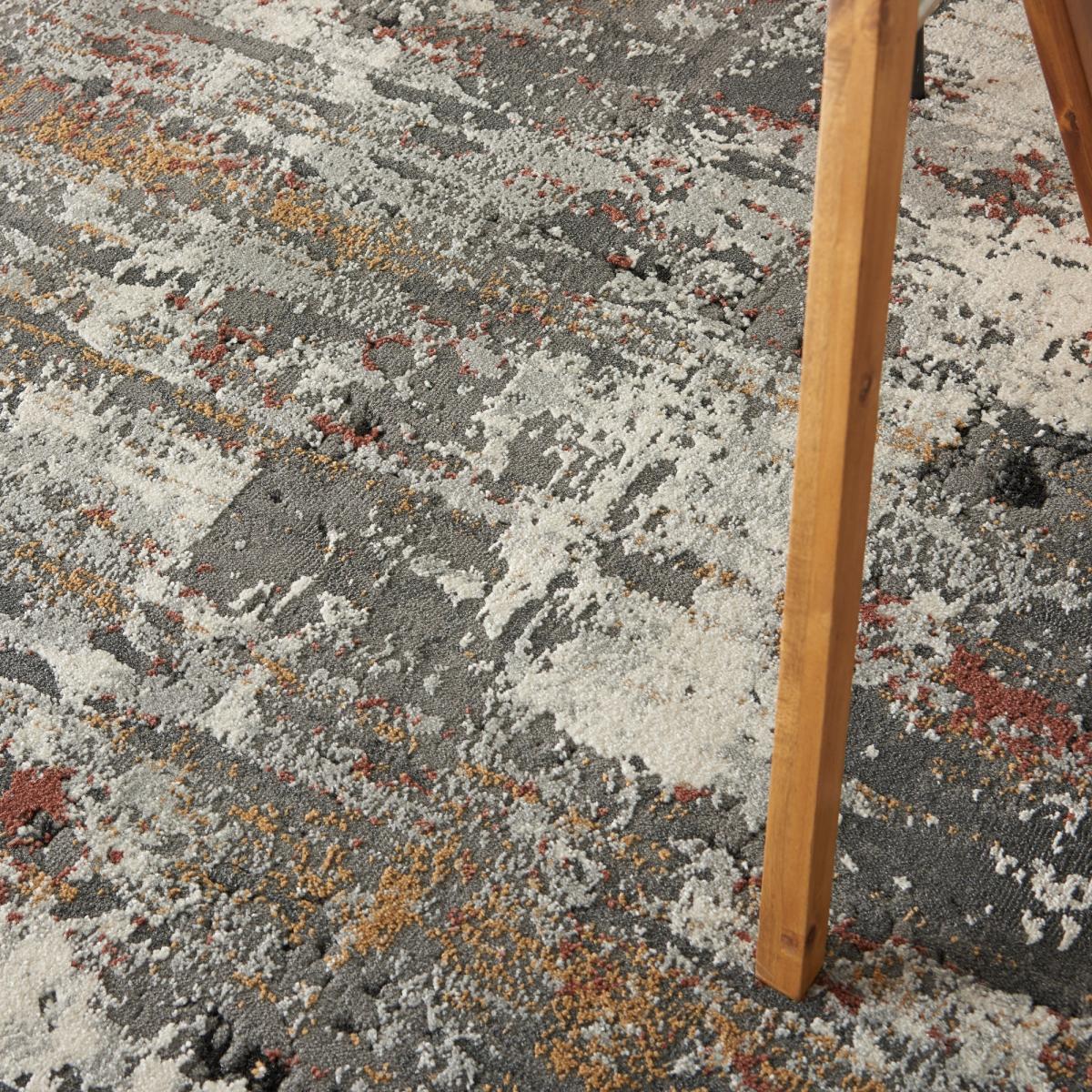 Tangra TNR02 Abstract Rug by Nourison in Grey Multicolour162x223cm – image 3