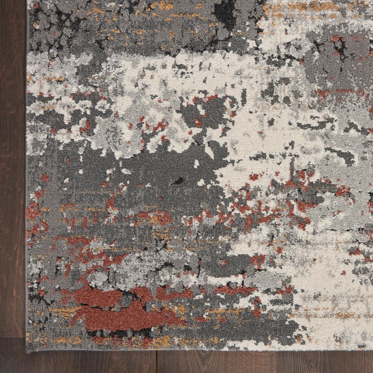 Tangra TNR02 Abstract Rug by Nourison in Grey Multicolour162x223cm – image 4