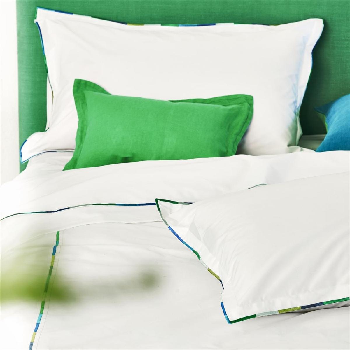 Pimlico Plain Duvet Cover and Pillowcase in Aqua Blue by Designers Guild 260x220cm – image 2
