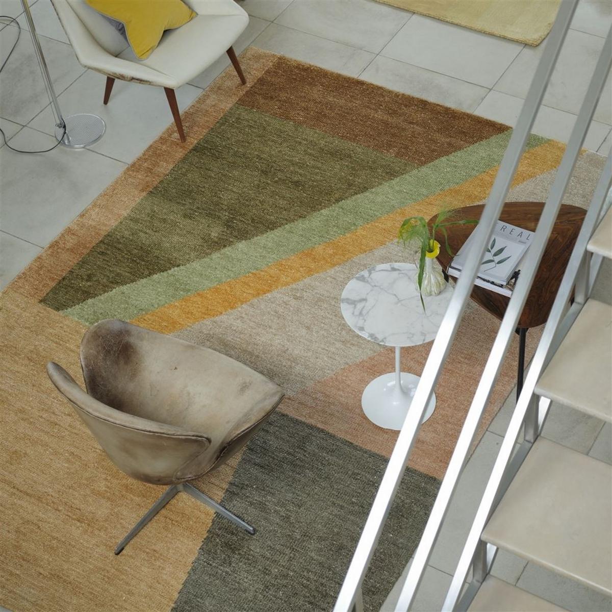 Alphonse Geometric Viscose Rugs in Ochre by Designers Guild – image 2