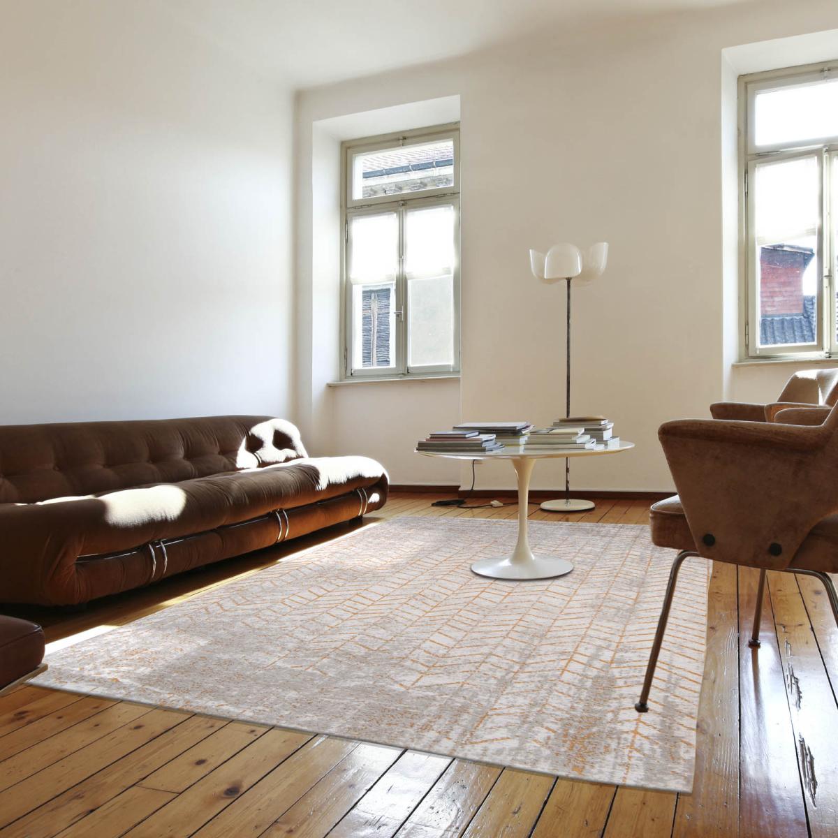 Louis De Poortere Mad Men Jacobs Ladder Rug 8928 in Central Yellow 200x280cm – image 1
