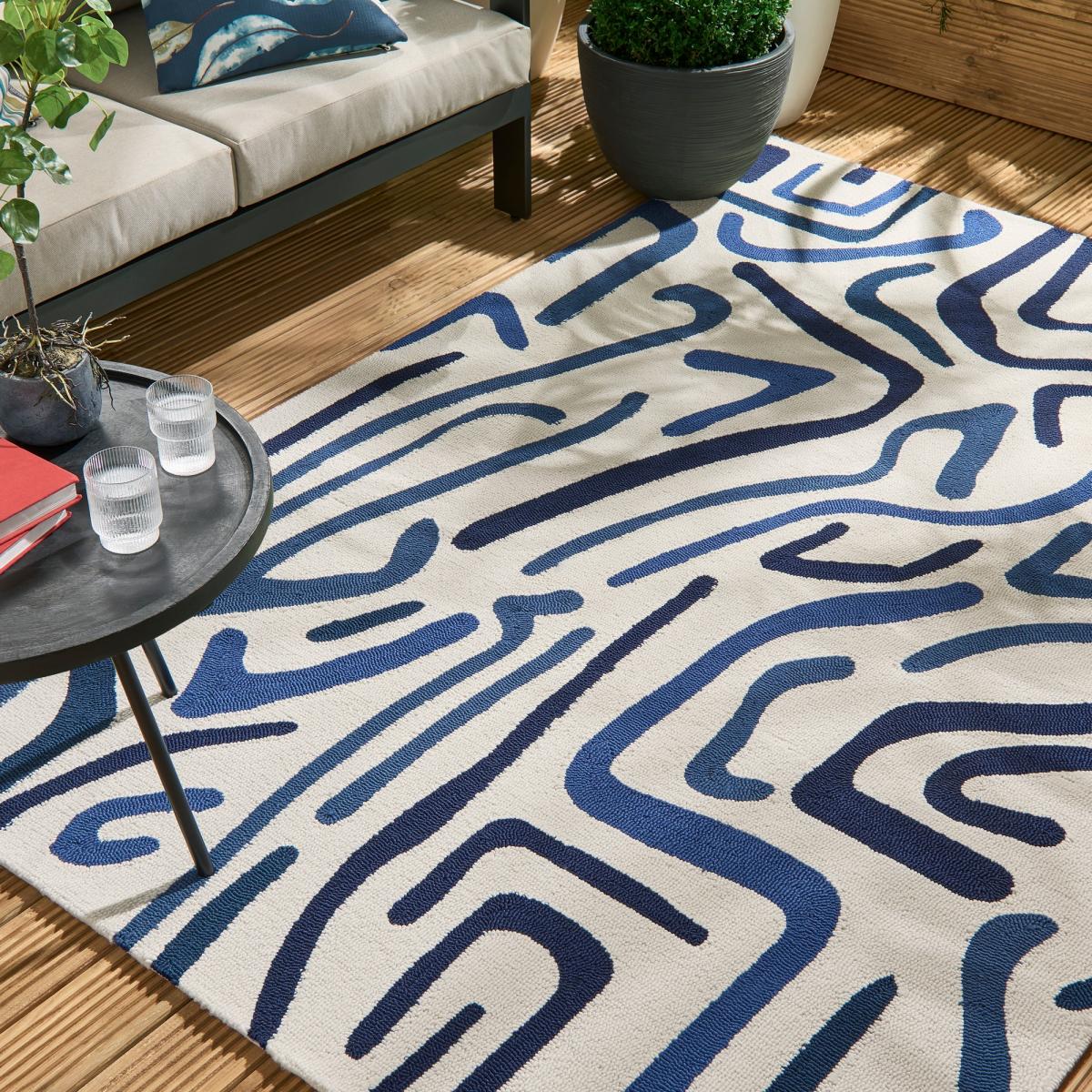 Synchronic Indoor Outdoor Rugs 442308 in Japanese Ink Origami – image 2