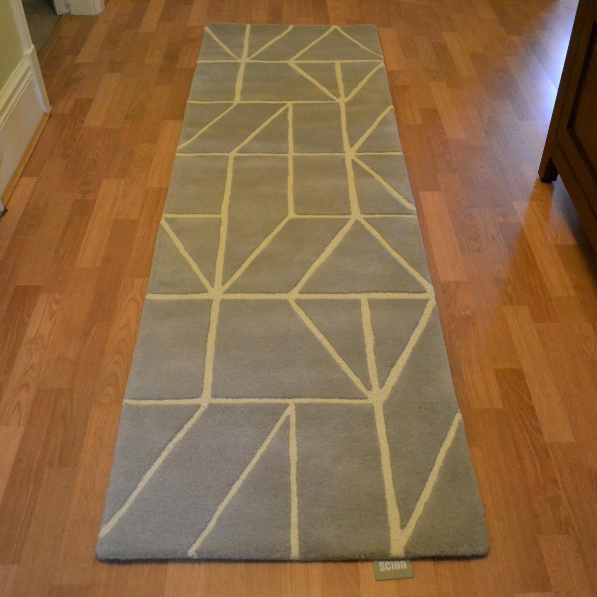 Viso Geometric Hallway Runner Rugs in 24004 Steel Grey by Scion 67x230cm – image 5