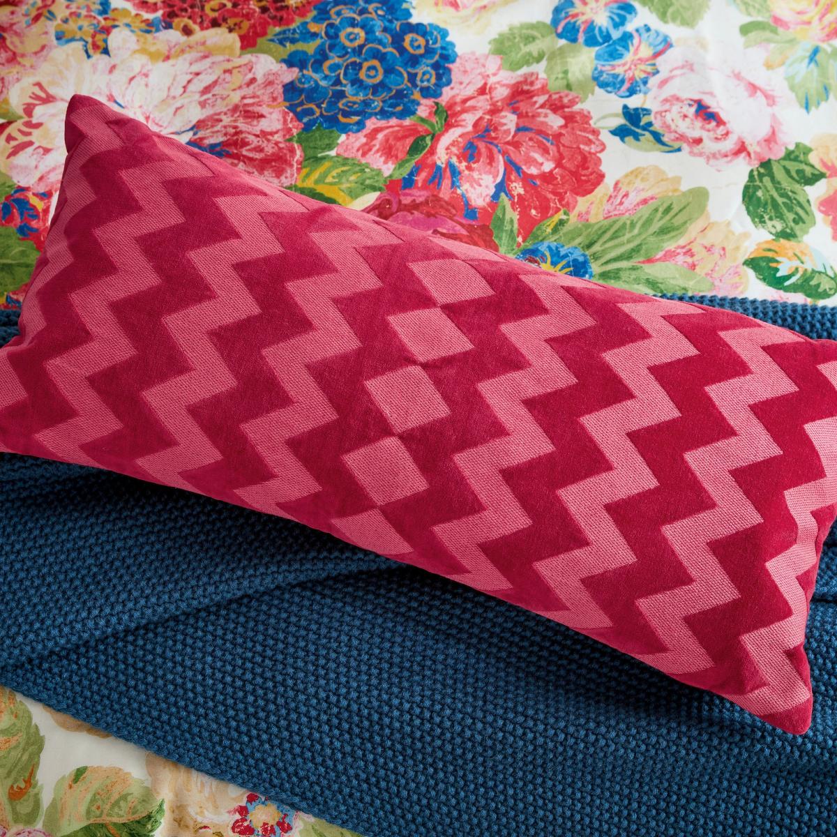 Very Rose & Peony Wool Throw by Sanderson in Blue 150x200cm – image 5
