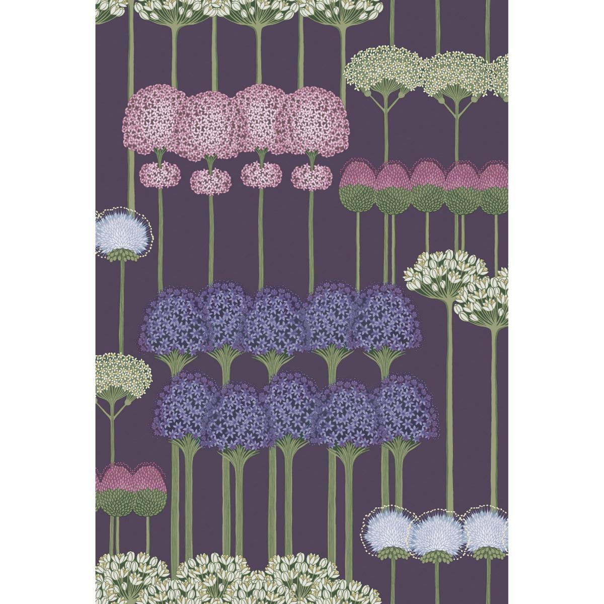 Allium Wallpaper 12036 by Cole & Son in Mulberry & Heather on Violet&nbsp;Roll – image 2