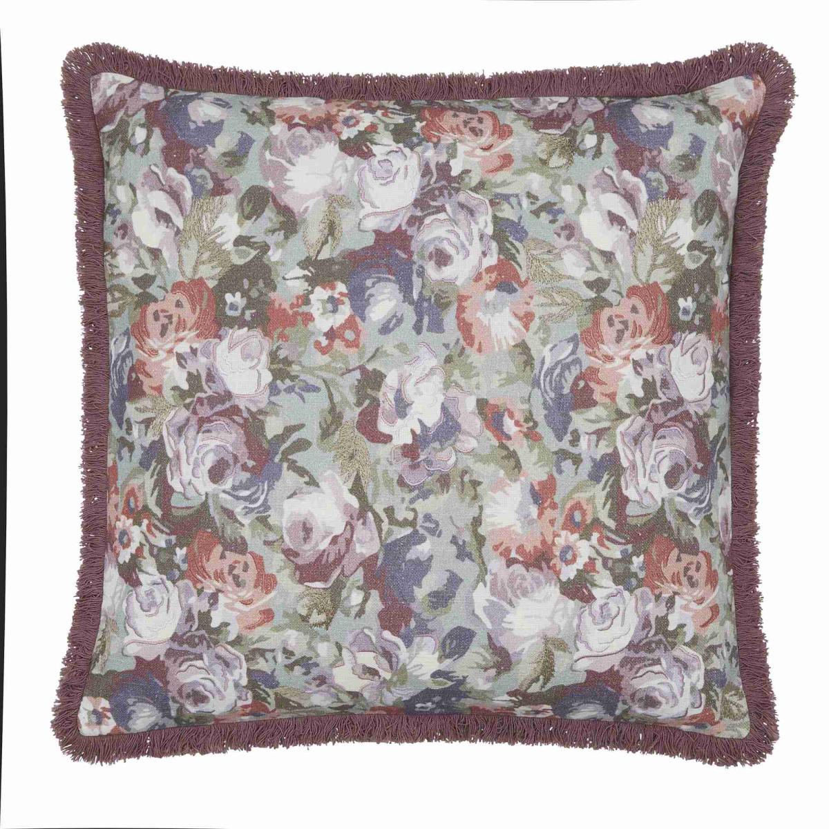 Ffion Floral Cushion by Laura Ashley in Blackberry Purple50x50cm – image 2