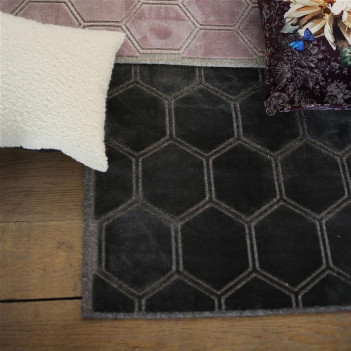 Manipur Geometric Hexagon Rugs in Espresso Brown by Designers Guild – image 2