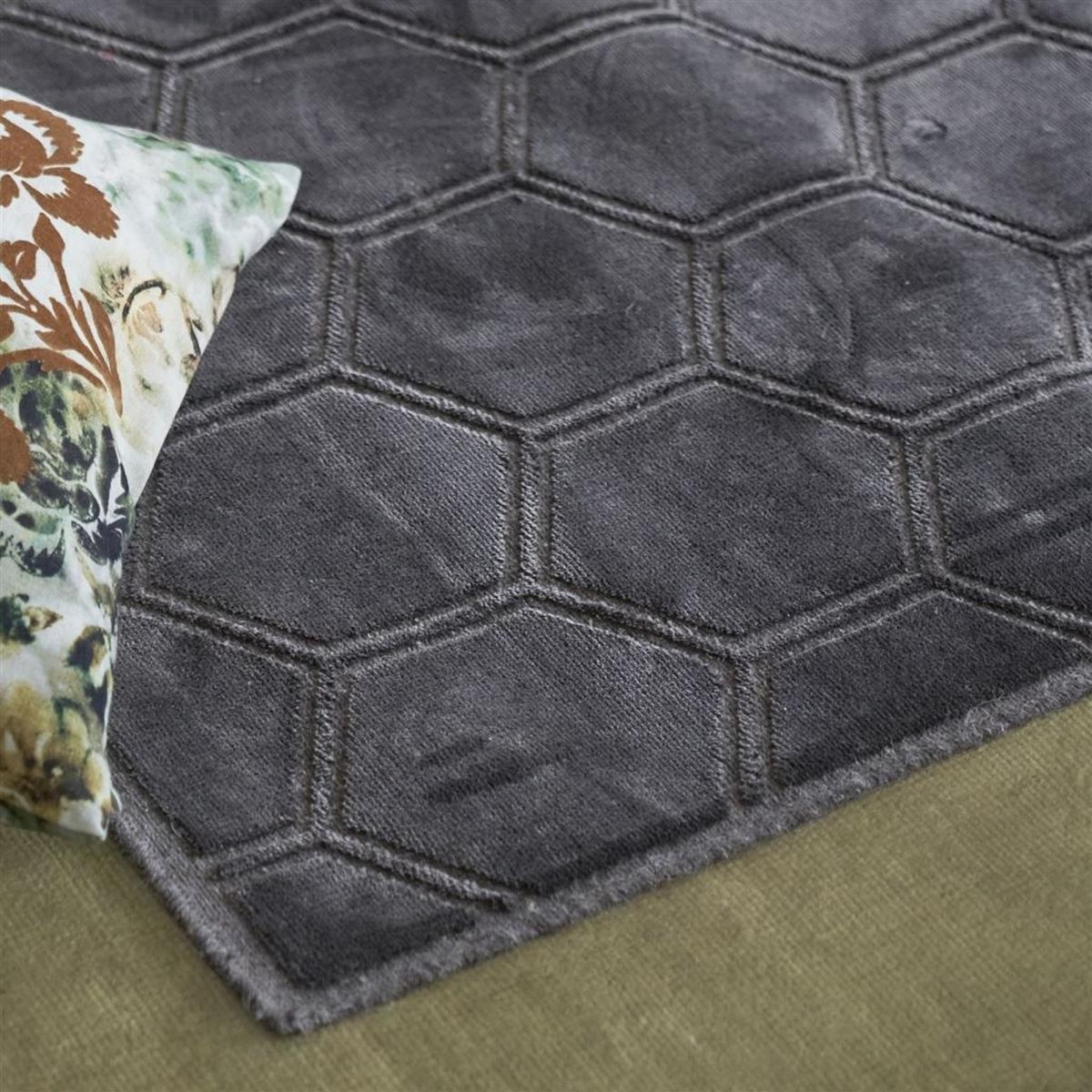 Manipur Geometric Hexagon Rugs in Espresso Brown by Designers Guild – image 3