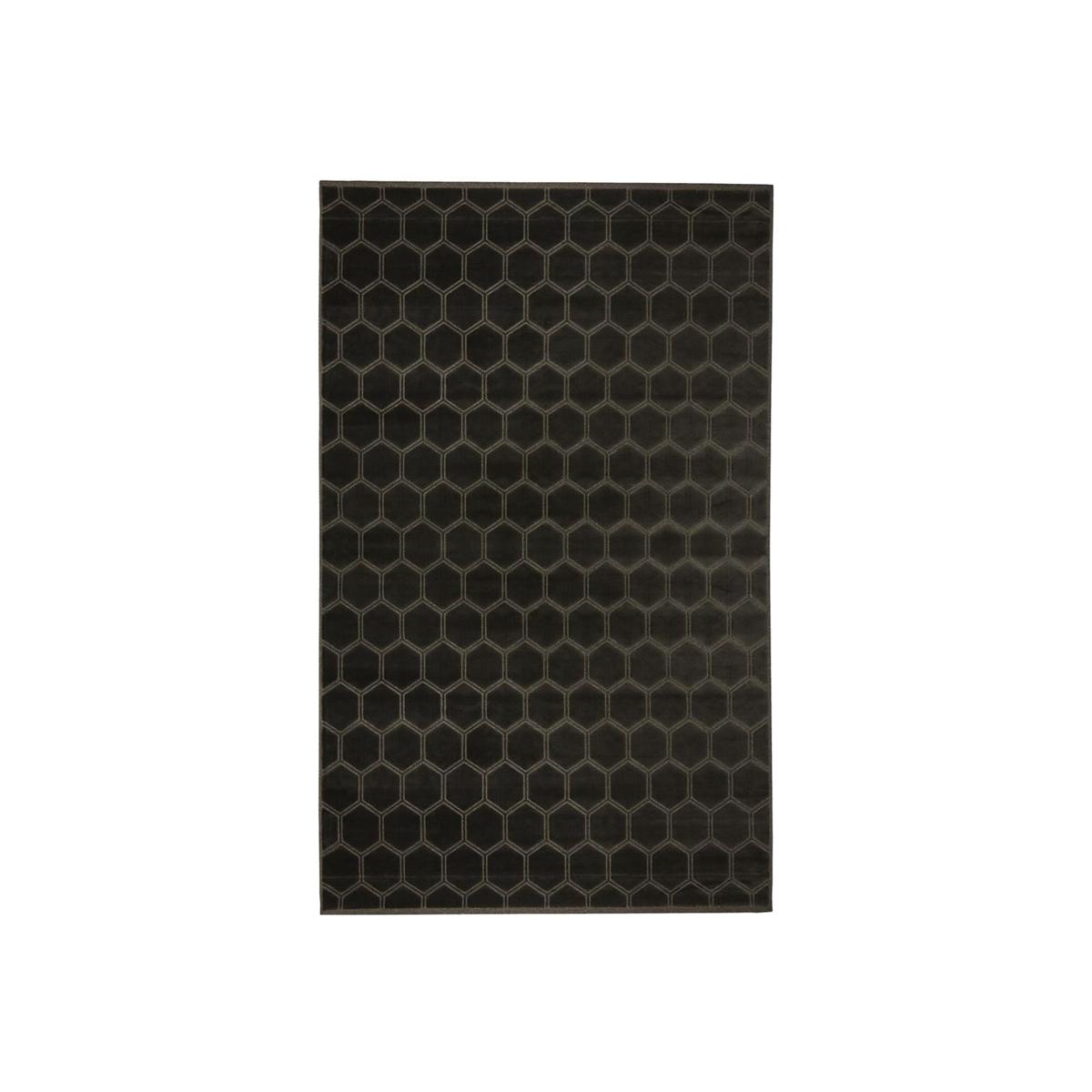 Manipur Geometric Hexagon Rugs in Espresso Brown by Designers Guild – image 1