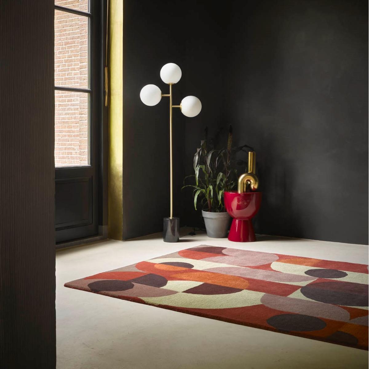 Decor Cosmo Geometric Rugs in Red Pale Green 095203 By Brink and Campman – image 1