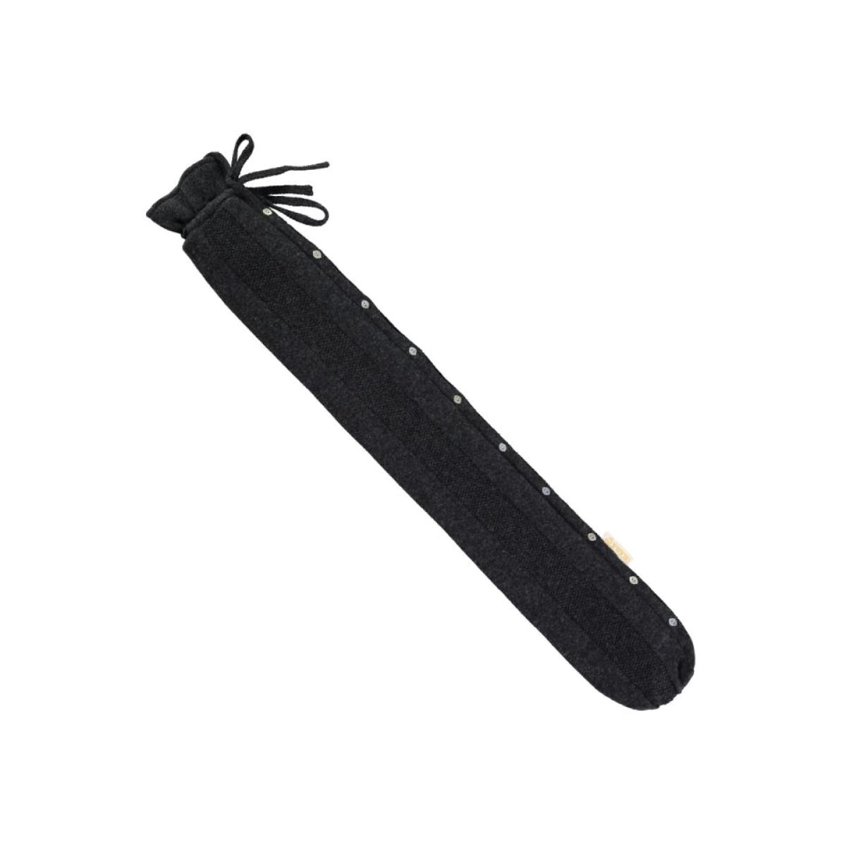 YuYu Belgravia Knit Cashmere Hot Water Bottle in Charcoal Grey 81x13cm – image 1