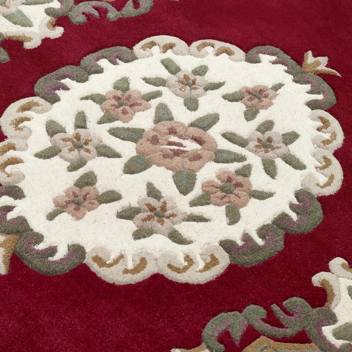 Shensi Traditional Circular Rugs in Wine – image 2