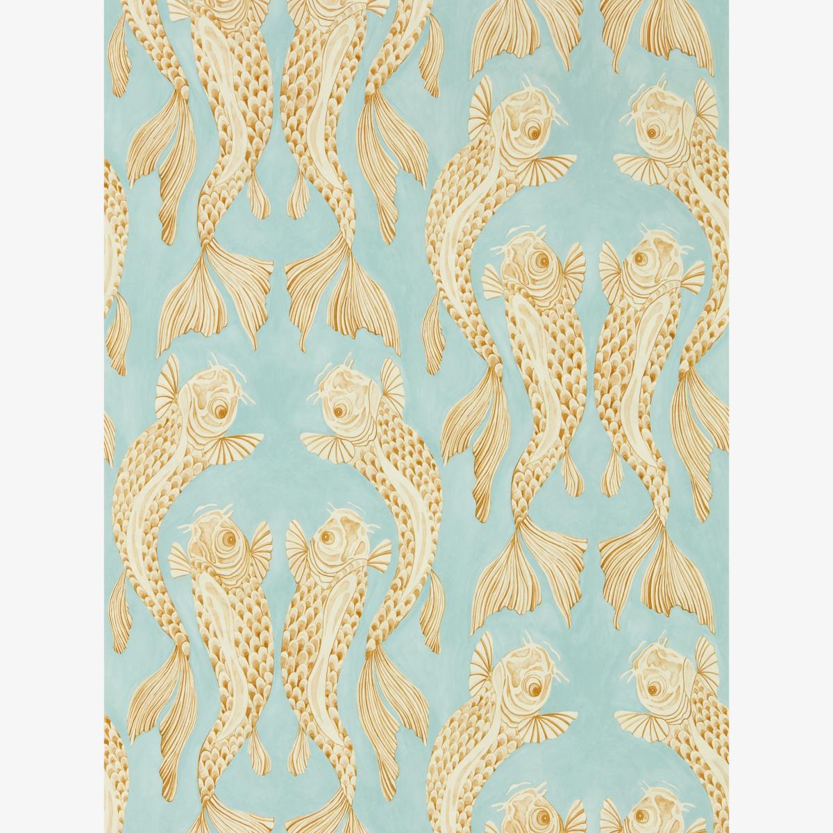 Voyaging Koi Wallpaper 217115 by Sanderson in Clear Sky Persimmon Roll – image 1