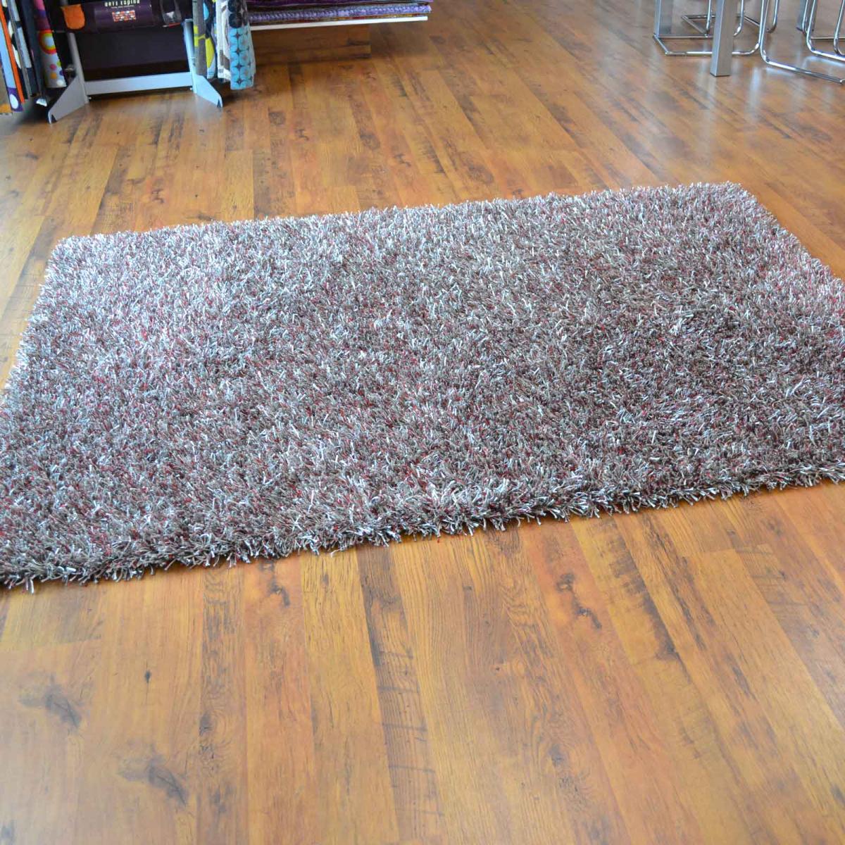 Lounge Collection Beat Shaggy Rugs Silver Red 12 200x200cm – image 4