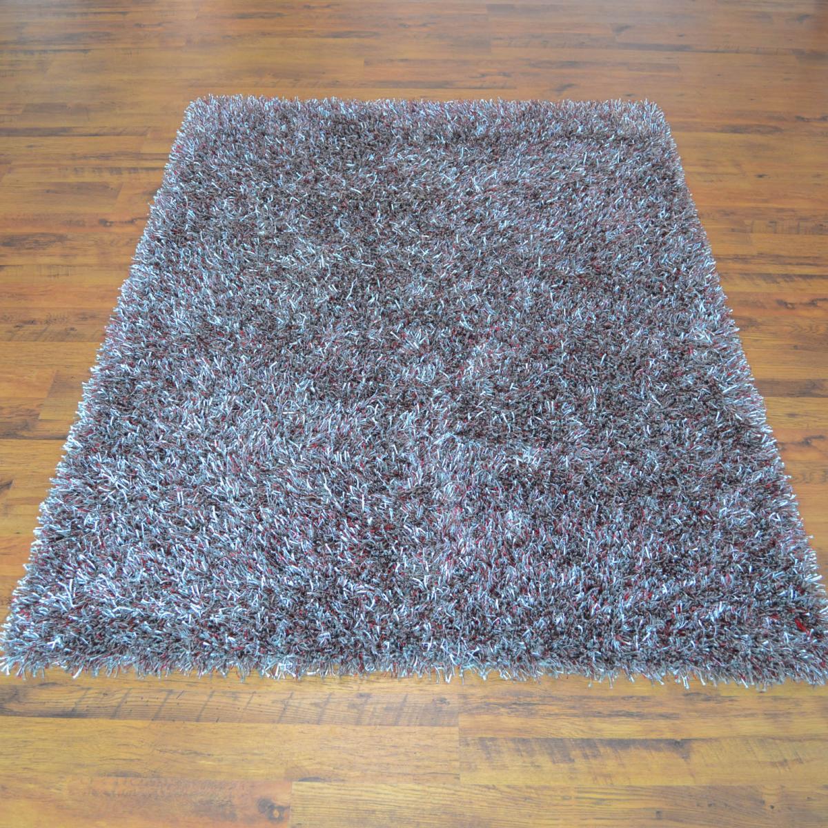 Lounge Collection Beat Shaggy Rugs Silver Red 12 200x200cm – image 5