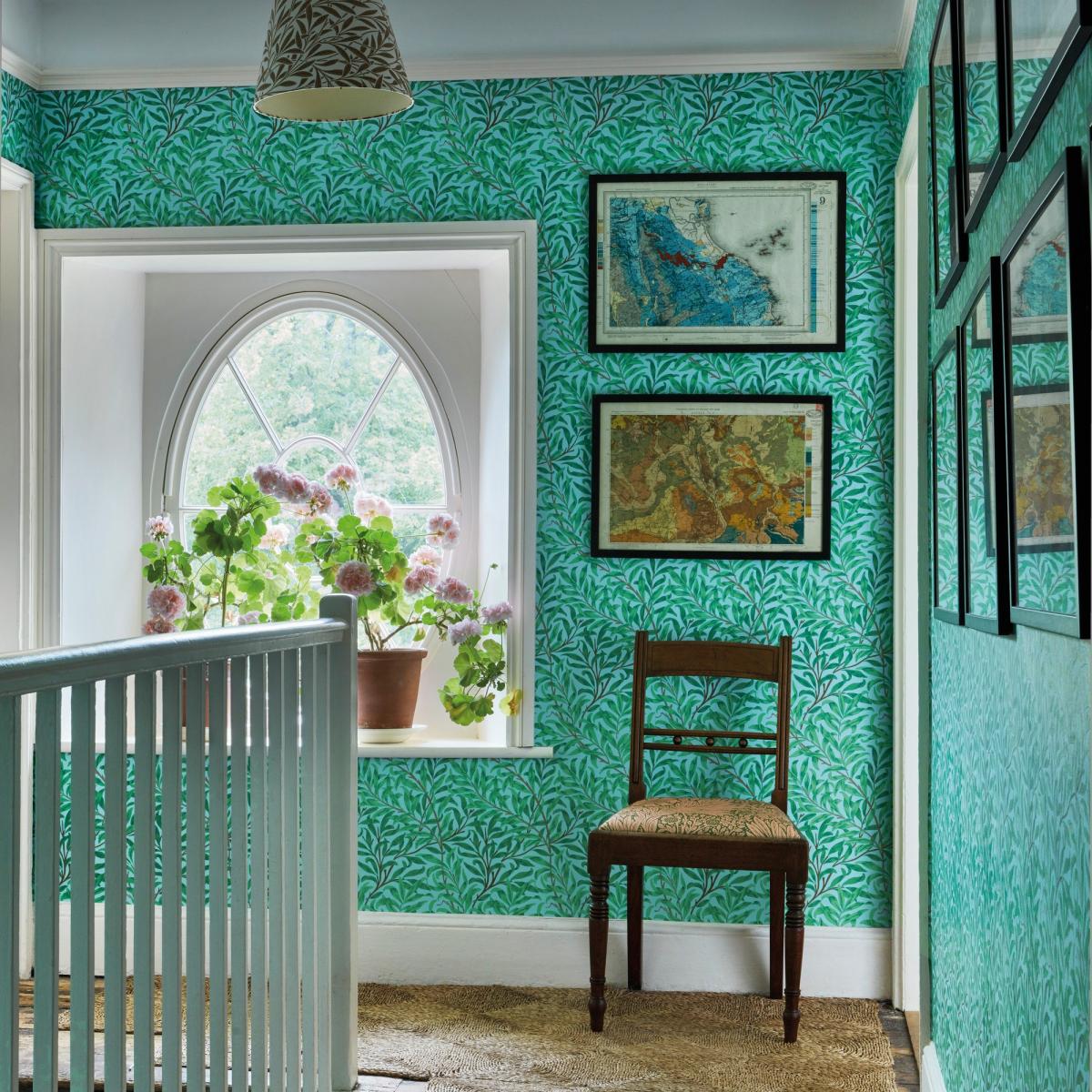 Willow Bough Wallpaper 216948 by Morris & Co in Sky Leaf Green Roll – image 1