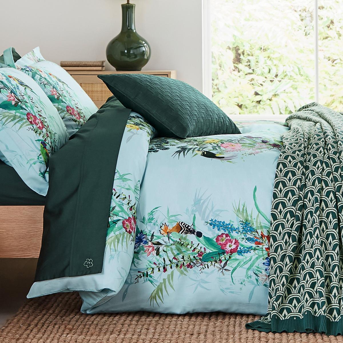 Wave Geo Knitted Throw by Ted Baker in Sage Basil Green 150x200cm – image 5