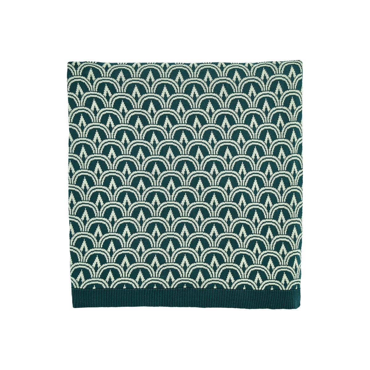 Wave Geo Knitted Throw by Ted Baker in Sage Basil Green 150x200cm – image 1