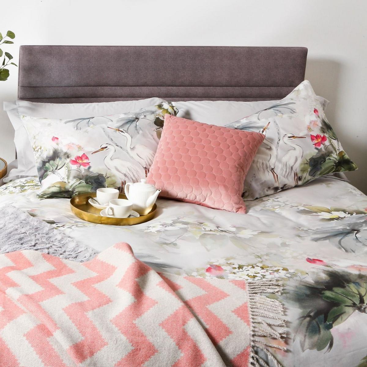 Harper Botanical Floral Bedding Duvet Cover and Pillowcase in Grey 218x228cm – image 2