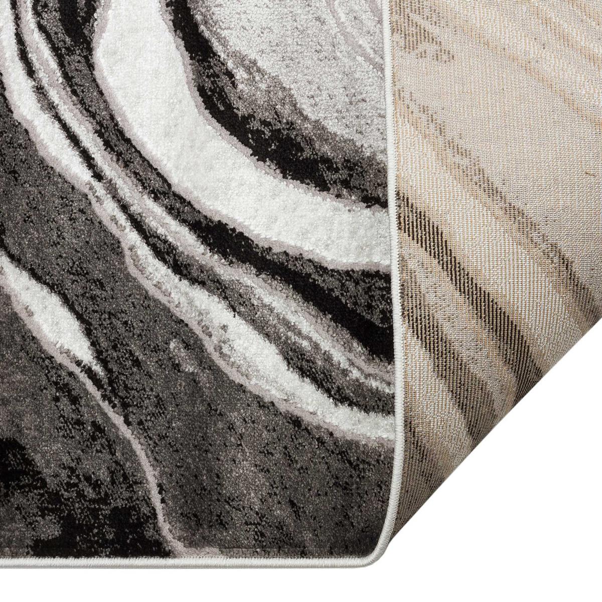 Blaze BLZ01 Abstract Marble Runner Rugs in Silver Grey 80x240cm – image 3
