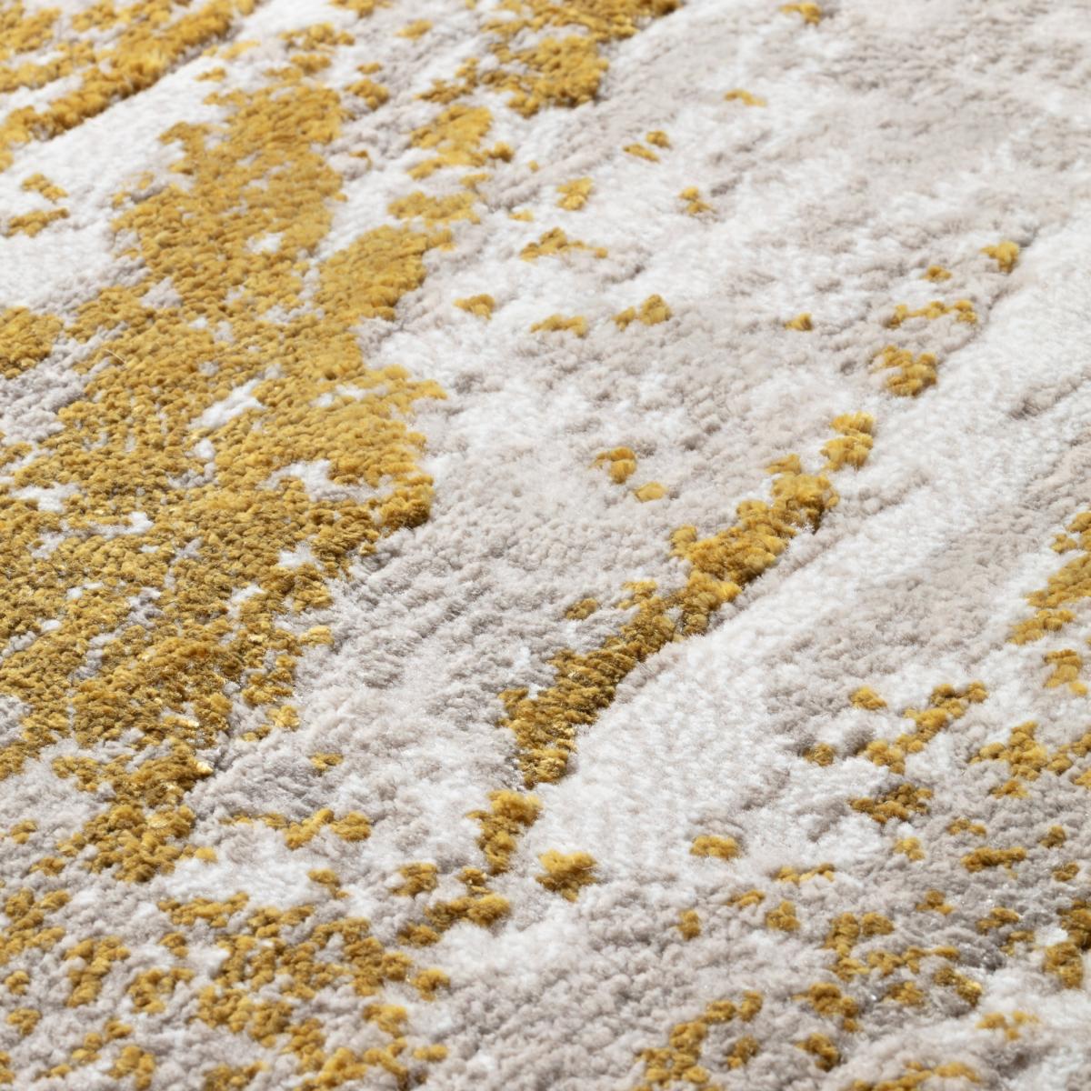Palazzo Modern Abstract Textured Rug in Ochre Yellow 160x230cm – image 2