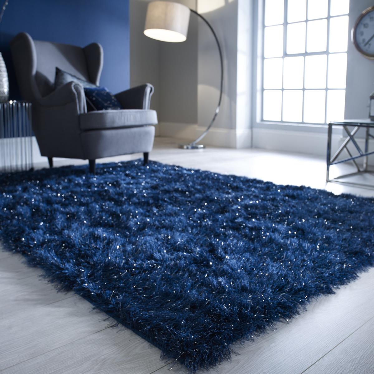Dazzle Shaggy Rugs in Midnight Blue – image 1