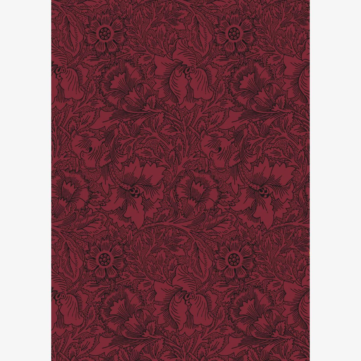 Poppy Wallpaper 216956 by Morris & Co in Claret Red Roll