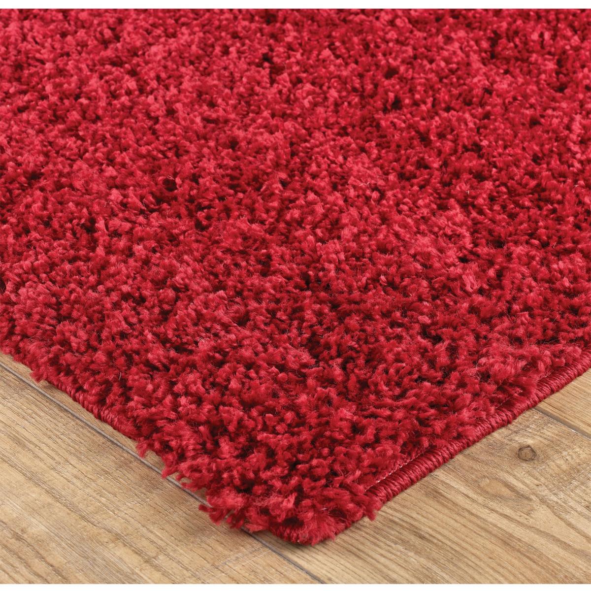Isla Shaggy Plain Modern Rugs in Red&nbsp;120x170cm – image 3