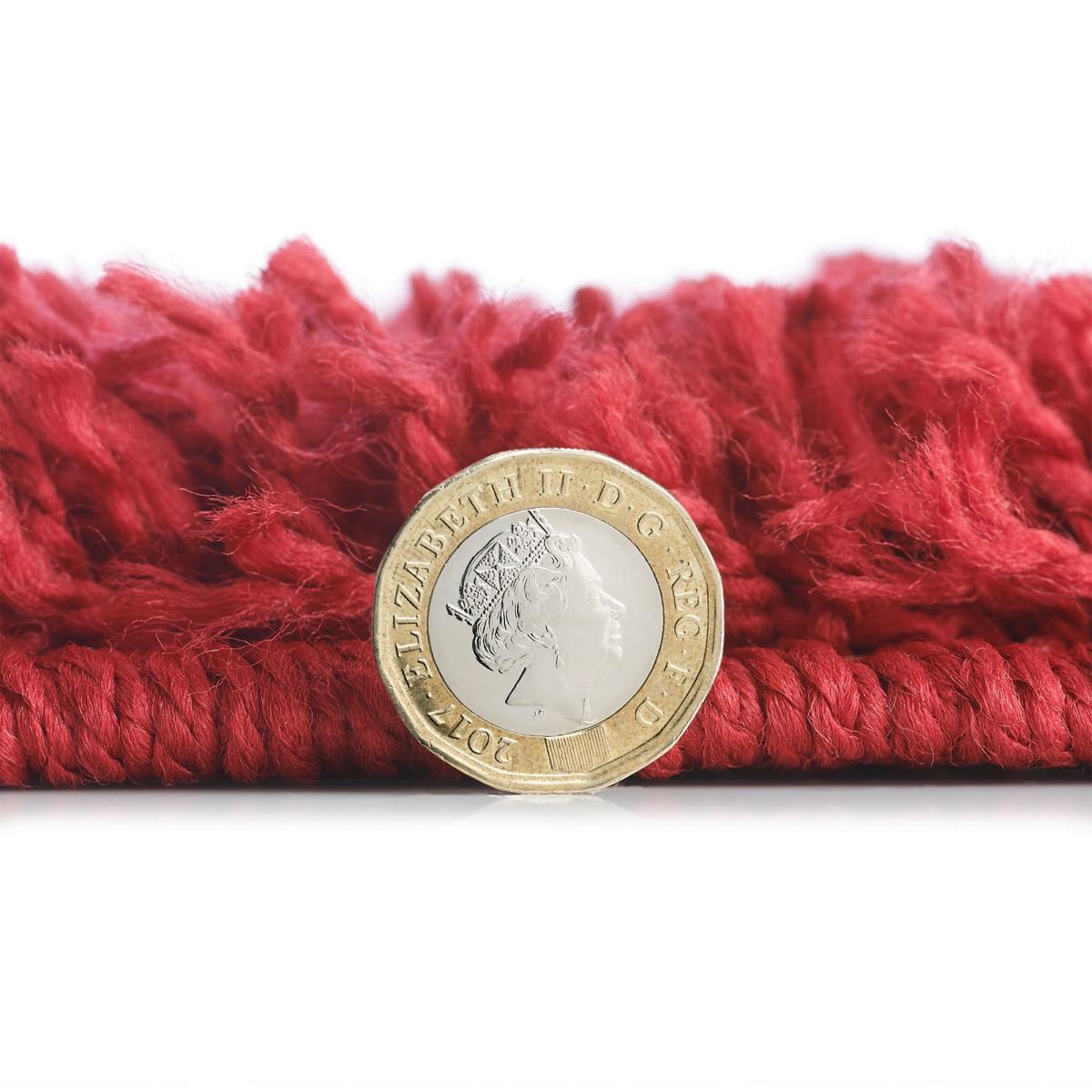 Isla Shaggy Plain Modern Rugs in Red&nbsp;120x170cm – image 4