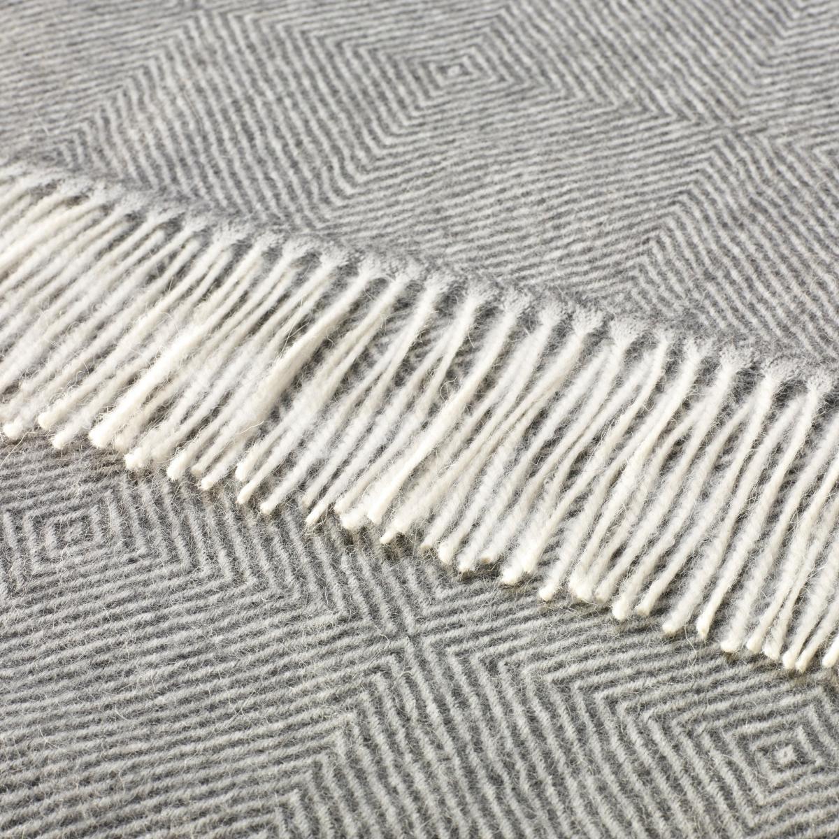 Lana Alpaca Fleece Diamond Herringbone Throw by LuxeTapi in Grey130x200cm – image 2