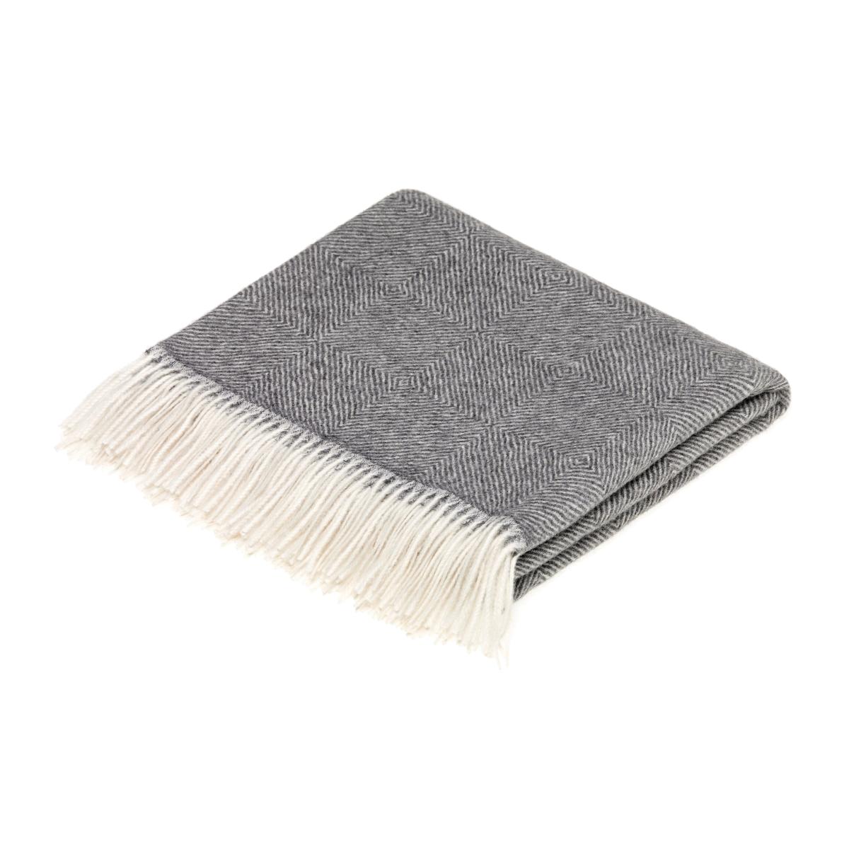 Lana Alpaca Fleece Diamond Herringbone Throw by LuxeTapi in Grey130x200cm – image 1