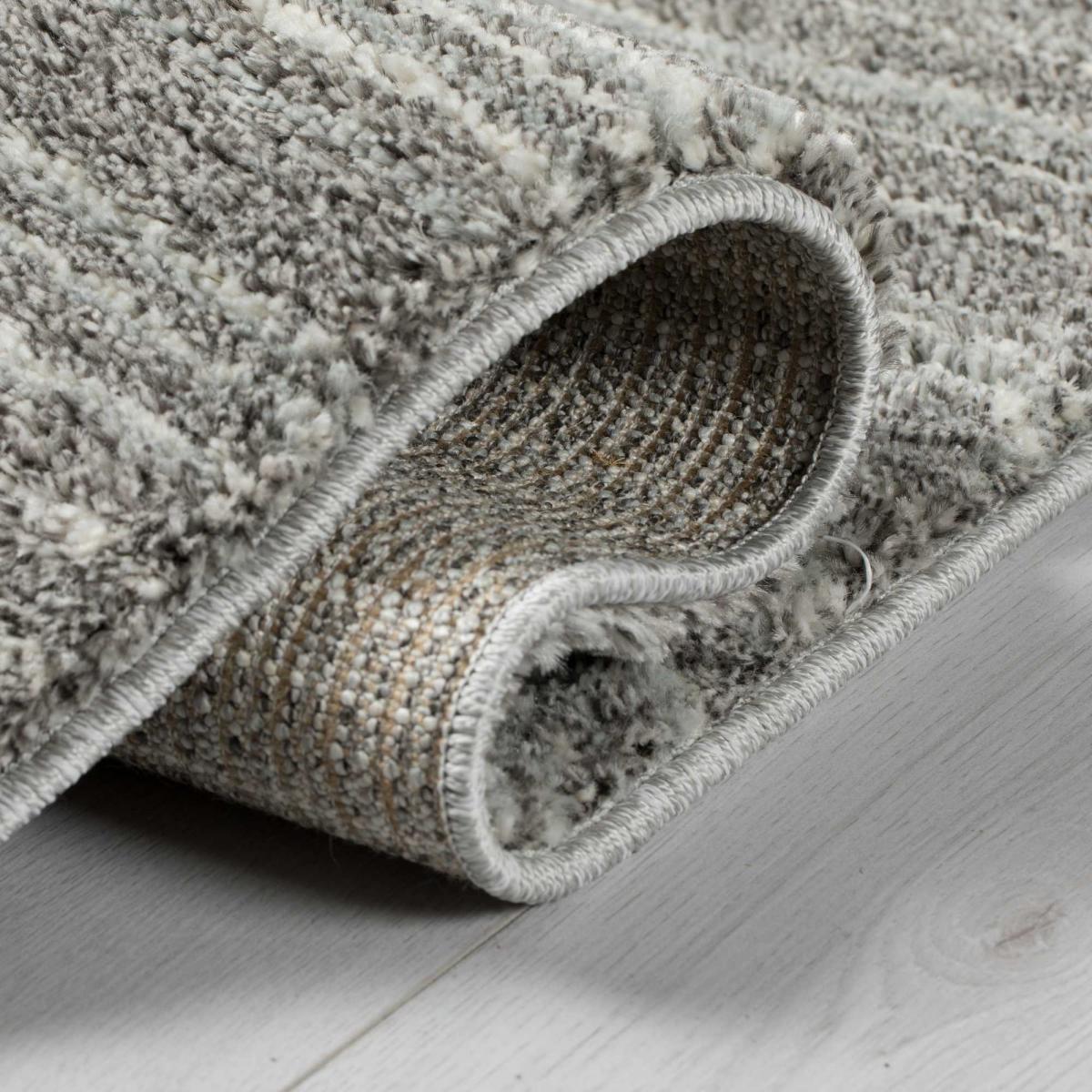 Aria Holland Modern Striped Pattern Rugs in Cream and Grey – image 2