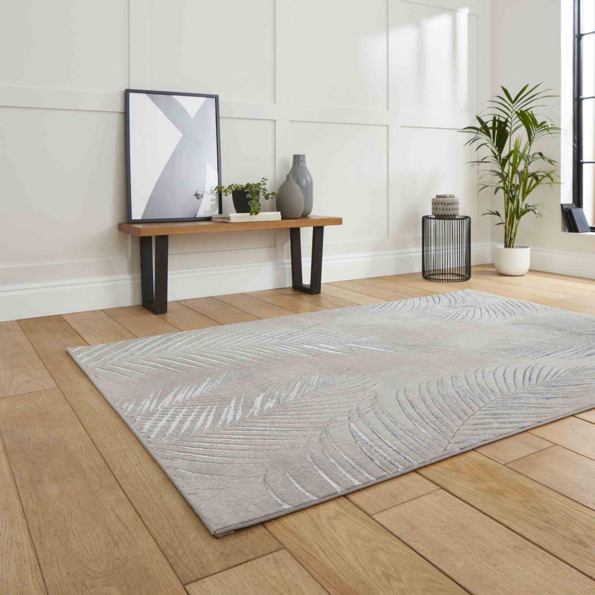 Creation 50051 Botanical Rugs in Grey Silver160x230cm – image 1