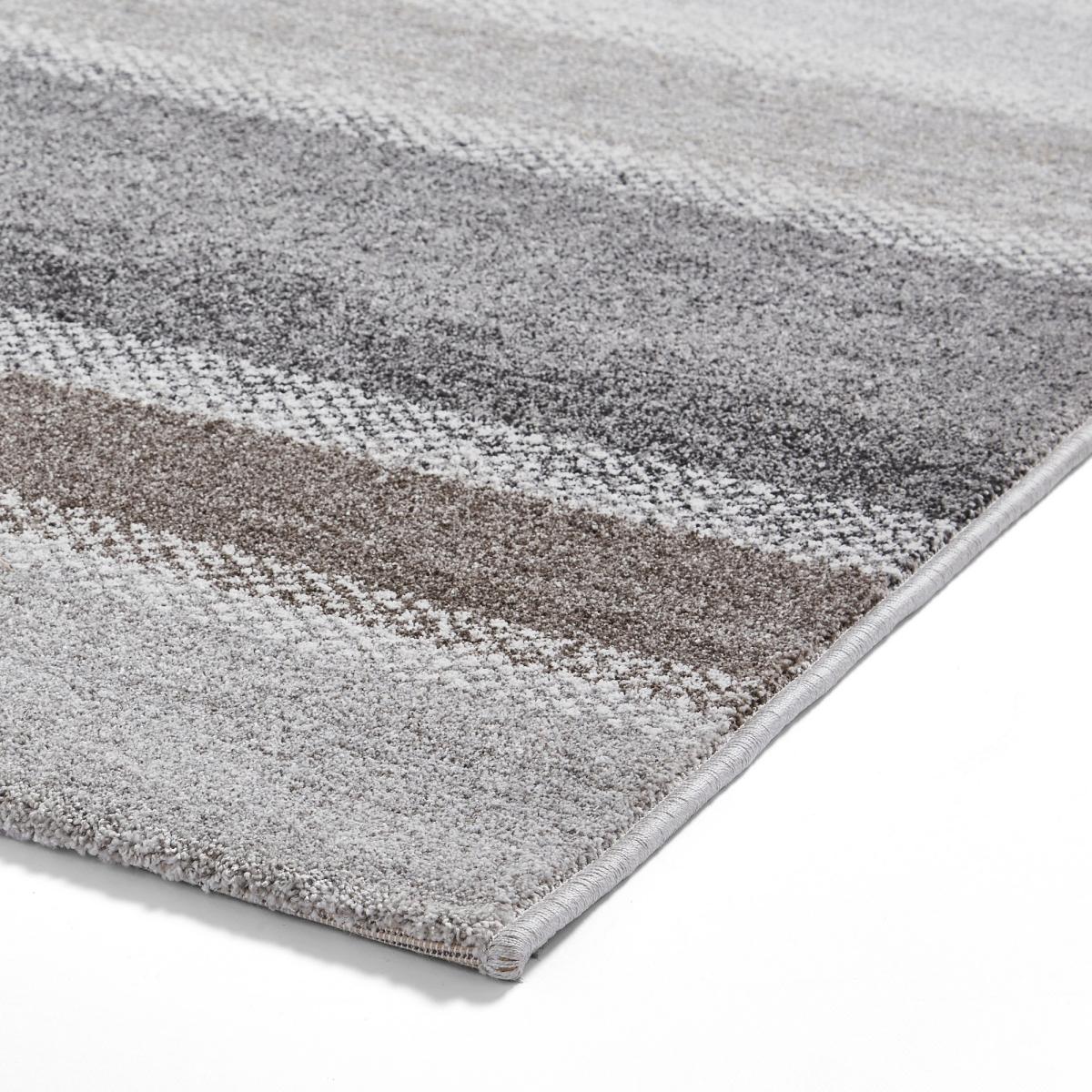 Milano 20687 Modern Stripe Rug in Grey Beige – image 2